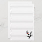 Funny Cartoon Cat Lined Pet Stationery Briefpapier (Voorkant / Achterkant)