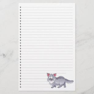 Funny Cartoon Cat Lined Pet Stationery Briefpapier