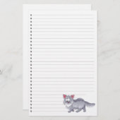 Funny Cartoon Cat Lined Pet Stationery Briefpapier (Voorkant / Achterkant)