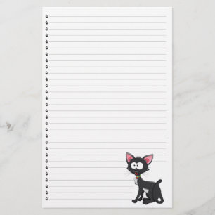 Funny Cartoon Cat Lined Pet Stationery Briefpapier