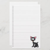 Funny Cartoon Cat Lined Pet Stationery Briefpapier (Voorkant / Achterkant)