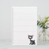 Funny Cartoon Cat Lined Pet Stationery Briefpapier (Staand voorkant)