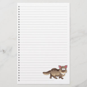 Funny Cartoon Cat Lined Pet Stationery Briefpapier