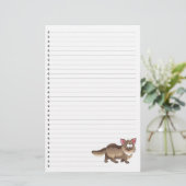 Funny Cartoon Cat Lined Pet Stationery Briefpapier (Staand voorkant)