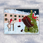 Funny Cartoon Cat Reindekerst Feestdagenkaart<br><div class="desc">👉 een glimlach op een gezicht met deze grappige kerstkaart! Wat als de rendier van de kerstman in staking ging? Wat als hij in plaats daarvan katten tewerkstelde? Wat zou er gebeuren? Ramp! Dat is wat. Dit ontwerpidee werd ingesteld door mijn FB groep. Uitdaging aanvaard! Je kunt het maken van...</div>