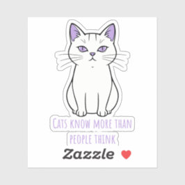 Funny Cartoon Cat Sticker