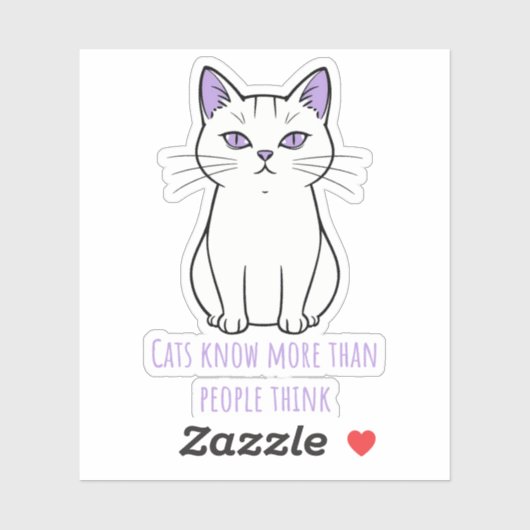 Funny Cartoon Cat Sticker (Vel)