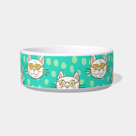 Funny Cartoon Cat Wearing Sun Glasses Voerbakje