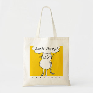 Funny Cartoon Cat wil een partij hebben Tote Bag