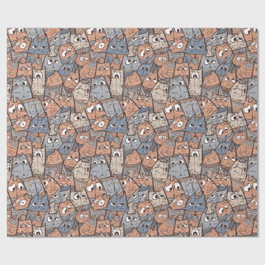 Funny Cartoon Cats Cadeaupapier (Vlak)