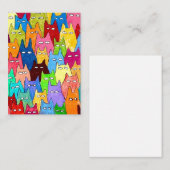 Funny Cartoon Cats Color Pencil Drawing Notitiekaartje (Voorkant / Achterkant)