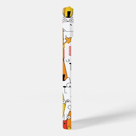 Funny Cartoon Cats Group Doodle Case-Mate iPhone Case (Achterkant / Rechts)