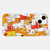 Funny Cartoon Cats Group Doodle Case-Mate iPhone Case (Achterkant (horizontaal))