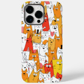 Funny Cartoon Cats Group Doodle Case-Mate iPhone Case (Achterkant)