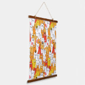 Funny Cartoon Cats Group Doodle Hangend Wandkleed (Gebogen)