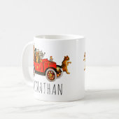  Funny Cartoon Cats Kittens in Classic Car Koffiemok (Voorkant links)