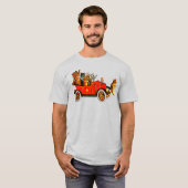 Funny Cartoon Cats Kittens in Classic Car T-shirt (Voorkant volledig)