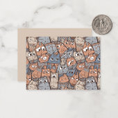 Funny Cartoon Cats Notitiekaartje (Voorkant / Achterkant in situ)