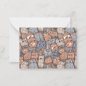 Funny Cartoon Cats Notitiekaartje (Voorkant)
