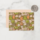 Funny Cartoon Cats Notitiekaartje (Voorkant / Achterkant in situ)