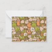 Funny Cartoon Cats Notitiekaartje (Voorkant)