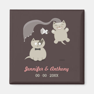 Funny Cartoon Cats - Save the Date magneet