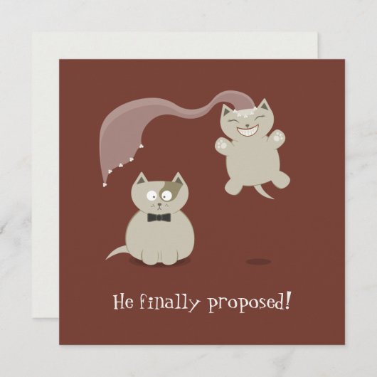 Funny Cartoon Cats Save the Date Notice (Voorkant / Achterkant)