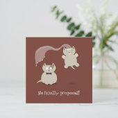 Funny Cartoon Cats Save the Date Notice (Staand voorkant)