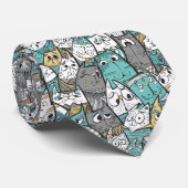 Funny Cartoon Cats Stropdas (Opgerold)