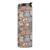 Funny Cartoon Cats Thermosbeker (Gedraaid links)