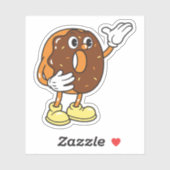 Funny Cartoon Character Donut Sticker (Vel)