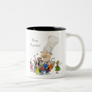 Funny Cartoon Chef Personalized Mugs Tweekleurige Koffiemok