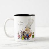 Funny Cartoon Chef Personalized Mugs Tweekleurige Koffiemok (Links)