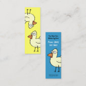 Funny Cartoon Chicken Bladwijzer Mini Visitekaartje (Voorkant / Achterkant)