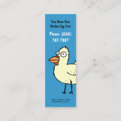 Funny Cartoon Chicken Bladwijzer Mini Visitekaartje (Achterkant)