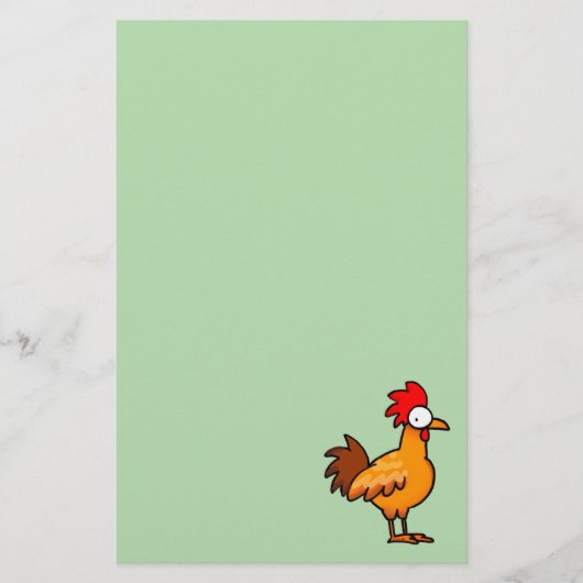 Funny Cartoon Chicken Illustration Briefpapier (Voorkant)