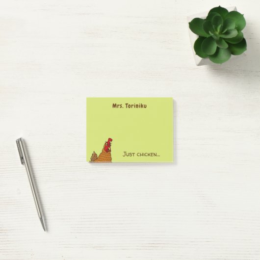 Funny Cartoon Chicken Pun Gift for Teacher Custom Post-it® Notes (Kantoor)