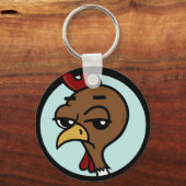 FUNNY CARTOON CHICKEN ROND SLEUTELHANGER (Voorkant)