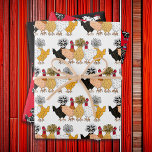 Funny Cartoon Chickens Birthday Inpakpapier Vel<br><div class="desc">Grappig zwart,  rood en wit cadeautje met cartoon kippen,  poolse kippen en kippenstift! Geweldige verjaardagsomslag voor je favoriete hobbyenliefhebber.</div>