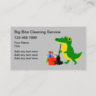 Funny Cartoon Cleaning Service Visitekaartjes