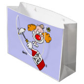 Funny Cartoon Clown openingsfles wijn Large Cadeautasje (Achterkant Gekanteld)