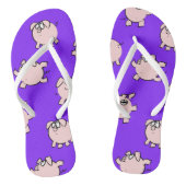 Funny Cartoon Comics Pig Kies Kleur W Flip Flop (Voetbed)