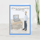 Funny Cartoon Computer Virus Card voor Mannen Kaart (Voorkant)