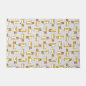 Funny Cartoon Corgi Pattern Deurmat (Voorkant)