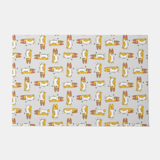 Funny Cartoon Corgi Pattern Deurmat (Voorkant)