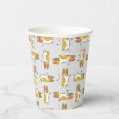 Funny Cartoon Corgi Pattern Papieren Bekers (Rechts)