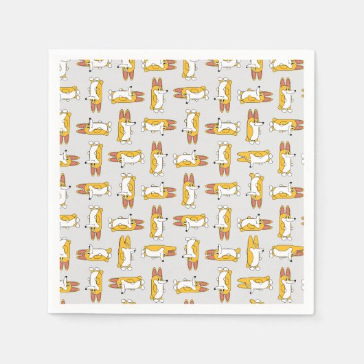 Funny Cartoon Corgi Pattern Servet (Voorkant)