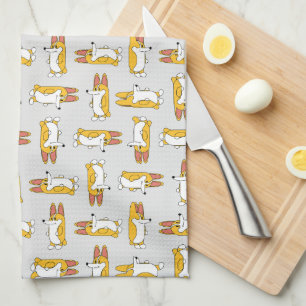 Funny Cartoon Corgi Pattern Theedoek