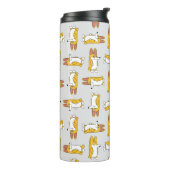 Funny Cartoon Corgi Pattern Thermosbeker (Gedraaid links)