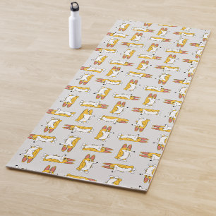 Funny Cartoon Corgi Pattern Yogamat